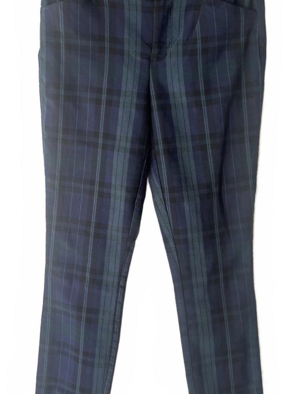 GAP Navy and Green Plaid Straight Leg Pants